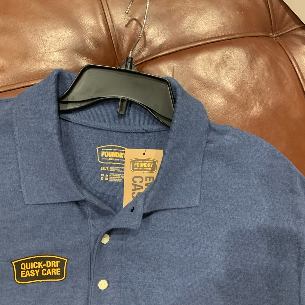 The Foundry Supply Co. Men's Classic Blue Polo Big and Tall 3XLT